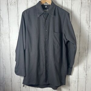 Geoffrey Beene Men’s Dress Shirt Gray 15.5 32/33 Long Sleeve Classic Fit